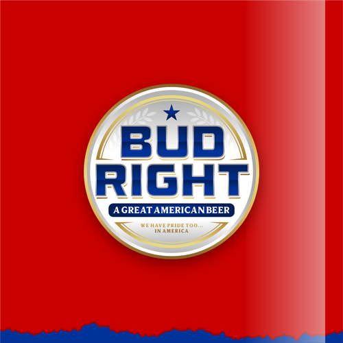 Bud Right.  The great new American Beer for good ol' fashioned American beer drinkers. Design by Voos Studio