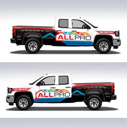 New vehicle Wrap for a Restoration truck Diseño de Duha™