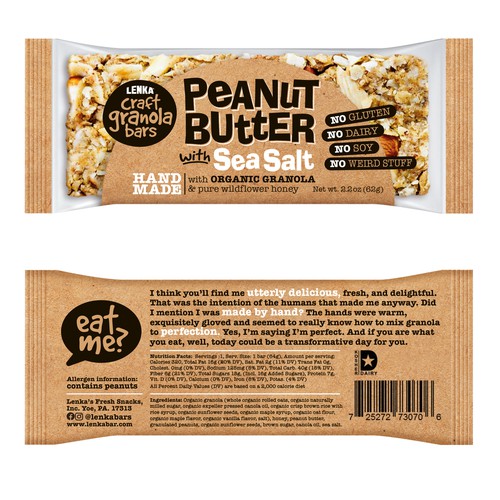 Craft Granola Bar Packaging for Millennials Design réalisé par Chris De Lisen