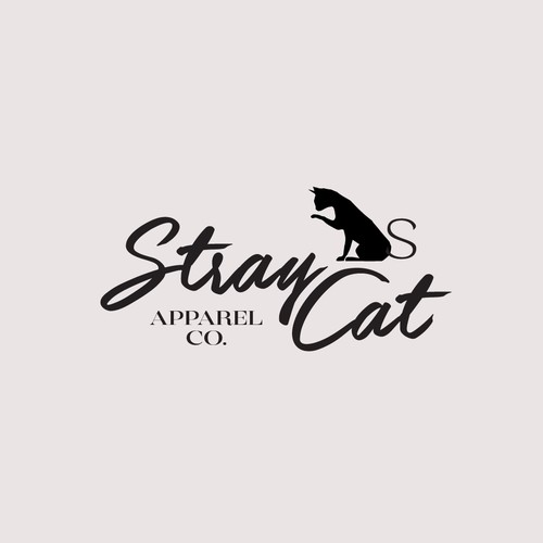 Logo for Stray Cat Apparel Co. - Clothing brand that donates 100% to saving cats! Design by J*U*L