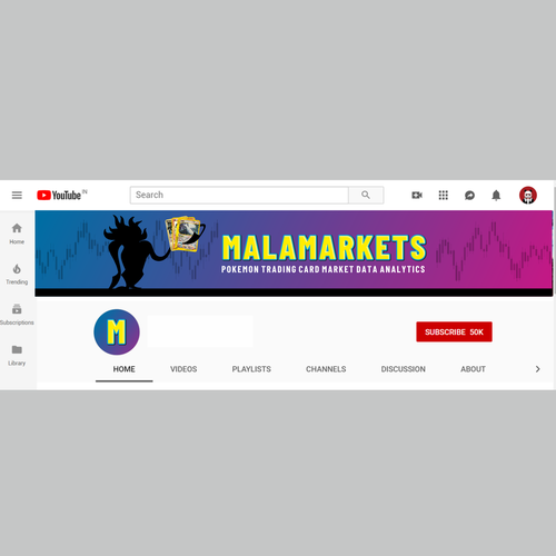 Design a Youtube banner for a channel that focuses on Pokemon trading card market analytics!! Design by CREATIVE NINJA ✅