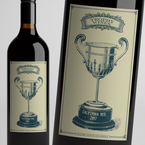 ***Bring the vision to LIFE *** TROPHY Wines - CATCHY MODERN WINE LABEL - have a look at attached guide files! Design by Windmill Designer™