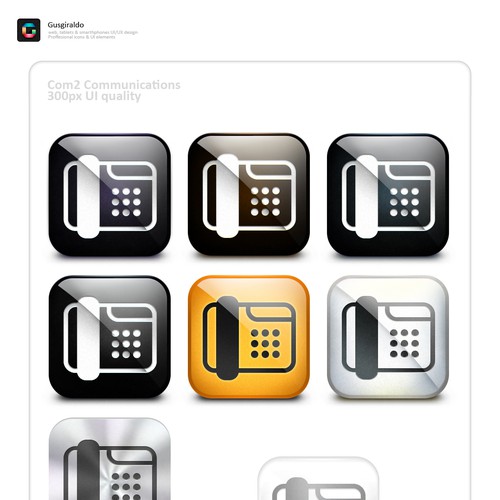icon or button design for Com2 Communications Diseño de Gus Giraldo