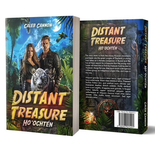 Fiction Book Cover for a Vibrant Jungle Adventure Design by MarCreative™