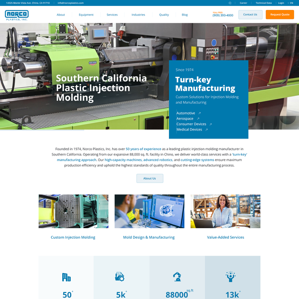 Modern New Website for Plastic Injection Molding Factory