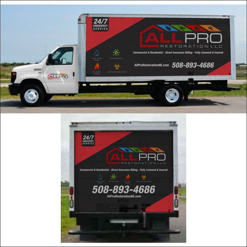 New vehicle Wrap for a Restoration truck Diseño de dnite