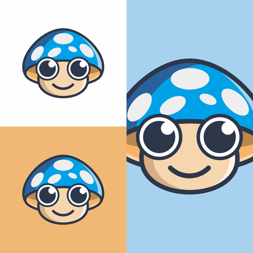 Youthful mushroom logo with eyes and a smile Design by chandra.k