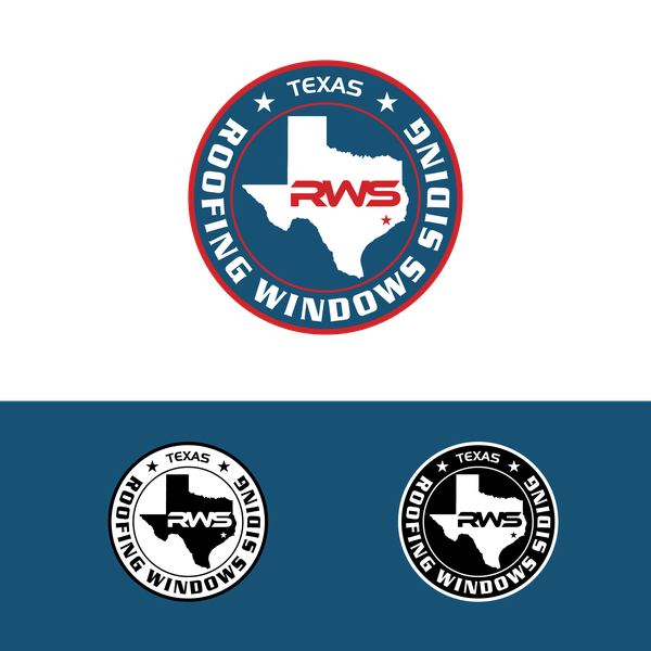 Bold logo for texas roofing windows siding