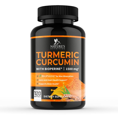 Nature's Nutrition - Needs a Colorful Turmeric Product Label Design by EffieK