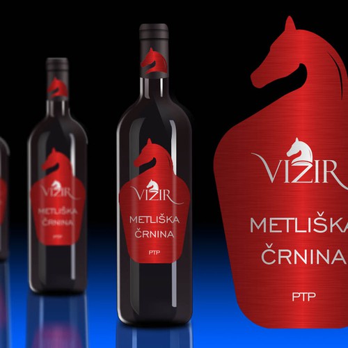 Bottle label design for wine cellar Vizir Design by Xul