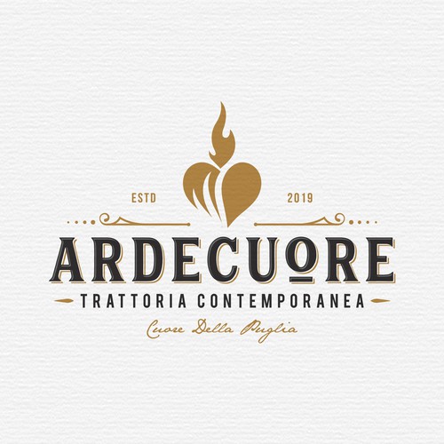 "Crea un logo dal sapore vintage per ARDECUORE - trattoria contemporanea -" ganador Logotipos