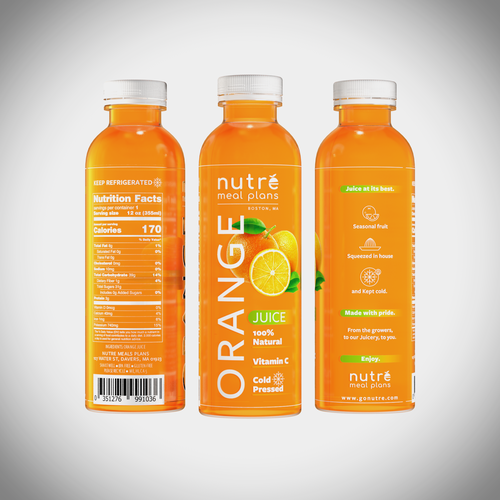 Easy Orange Juice Bottle.. Full Wrap! Design by Dodda Leite