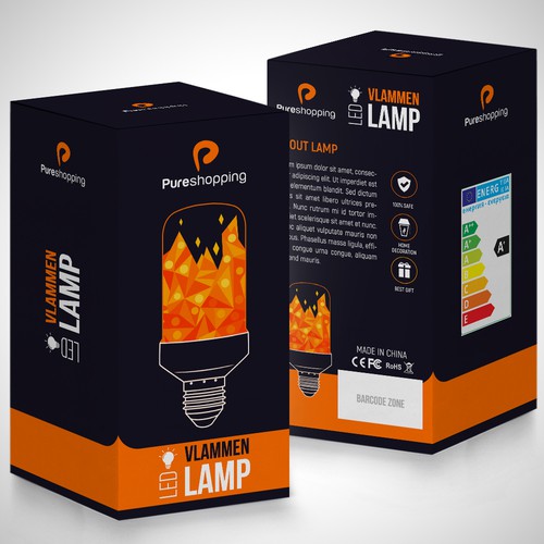 Design Retail Packaging Box For A Simulated Led Flame Fire Lamp Wettbewerb In Der Kategorie Produktverpackung 99designs