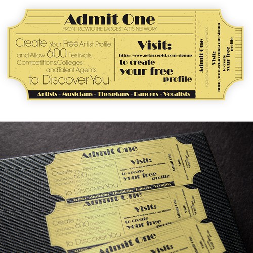 Hollywood Movie Ticket | Postcard, flyer or print contest