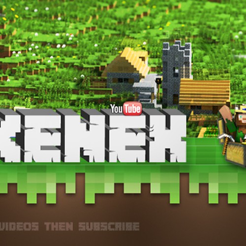 Minecraft Theme Youtube Channel Banner Art | Social media page contest