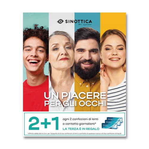 Campagna promozionale lenti a contatto per catena di negozi di ottica, contest della categoria Altri design per attività commerciale e  pubblicitaria