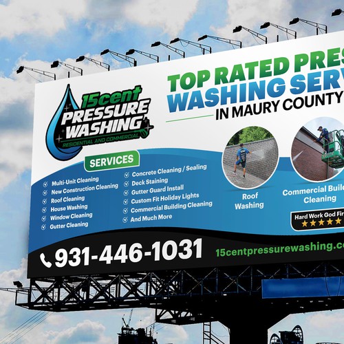 Modern Pressure Washing Billboard Design by SoftSkills