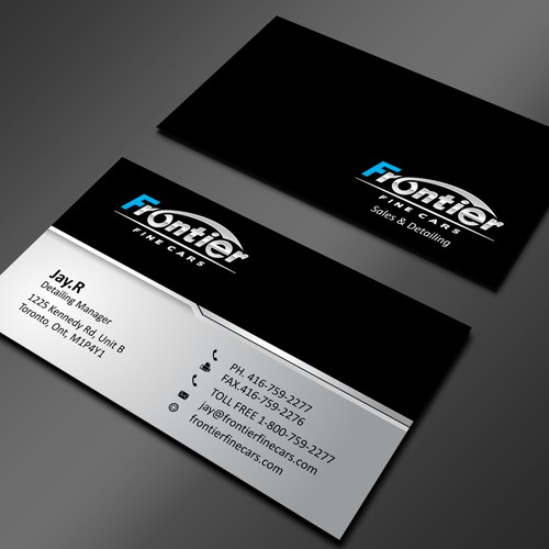 Create the next stationery for Frontier Fine Cars Design por rikiraH