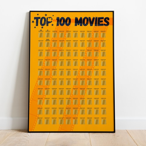 Scratch off Poster - Top 100 Movies Scratch off Poster Design por Daniel Petrof