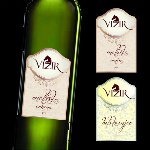 Bottle label design for wine cellar Vizir Diseño de Lela Zukic