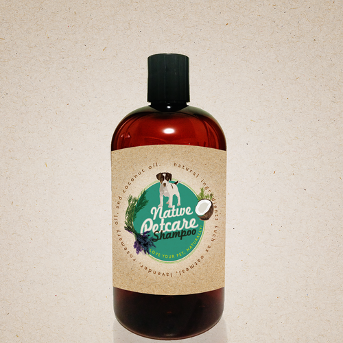 Create a clean, label for Native Petcare, an all-natural dog shampoo! Design by GMarie78