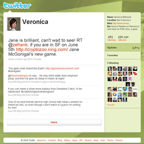 Twitter Background for Veronica Belmont デザイン by Arun Agrawal