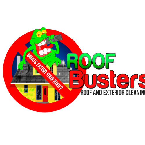 Roof Busters - Roof and Exterior Cleaning logo with a Ghost Busters Theme Design by axelander
