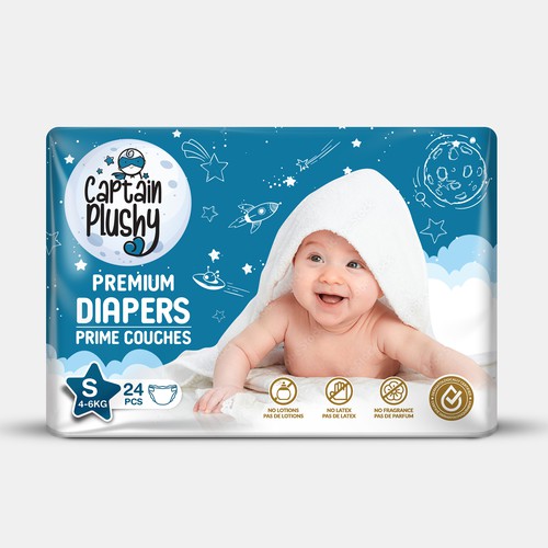 Packaging for playful baby diapers brand Design by Rajith Shantha