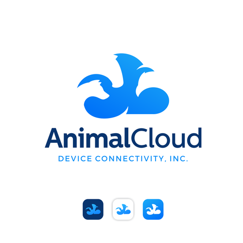 Animal Cloud Device Connectivity logo that rocks as an animal & humanity forward tech company!! Design by Nandatama ✪