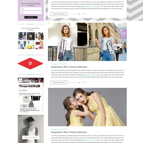 Create an inspiring redesign of a fashion blog that has superb content ...