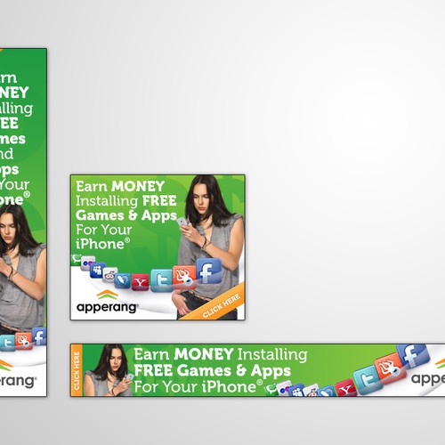 Banner Ads For A New Service That Pays Users To Install Apps Design por Arkosmedia