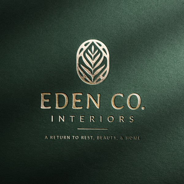 Elegant, feminine, vintage Interior Design Company Logo