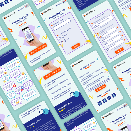 Redesign of a very popular quiz site (MateQuiz.com) Diseño de Lisa Web Design