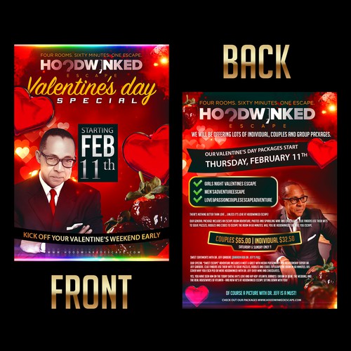 Create a captivating Valentine's Day Flyer for Hoodwinked Escape Design por JimGraph
