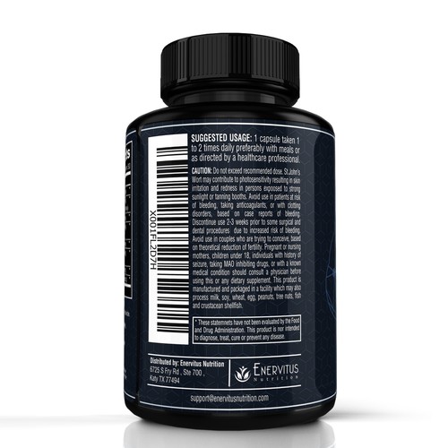 Design a  powerful modern label ( Brain Supplement)for a premium health supplement brand. Design by lantonx