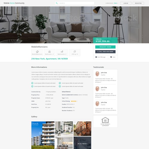 Real Estate Property Page Design Design by Madalin Jack