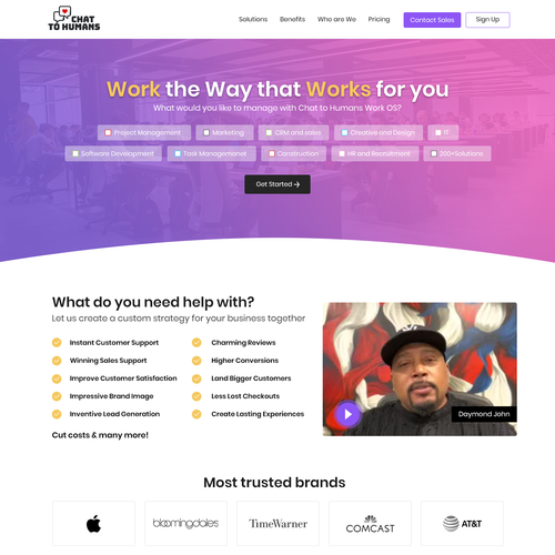 Create an enticing and user and human centric website design for a live chat support service company Design by Technology Wisdom