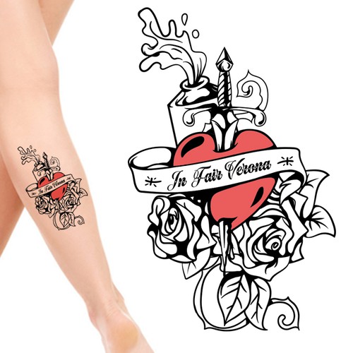 Design a Romeo and Juliet tattoo for a hopeless romantic-ontwerp door NSHINE