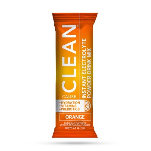 CLEAN Cause Hydration Stick Packets Design by Creaby