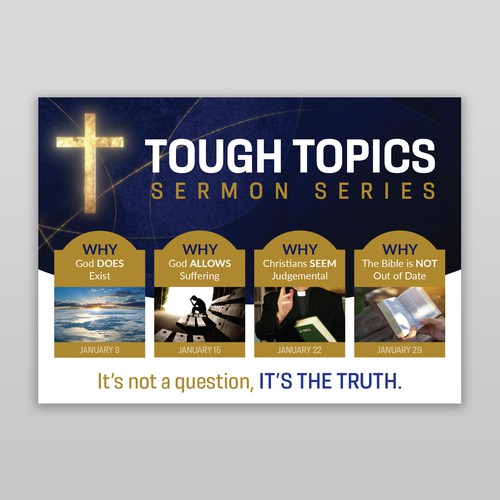 Tough Sermon Series Postcard Design by Jordon