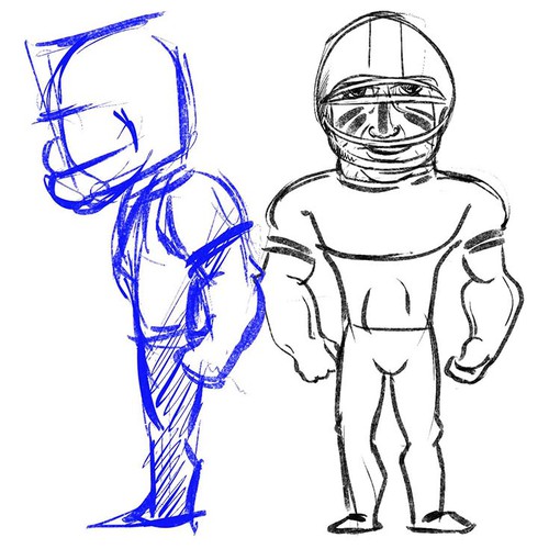 American Foootball Cartoon Character Set Design by Mirza Mameledzija