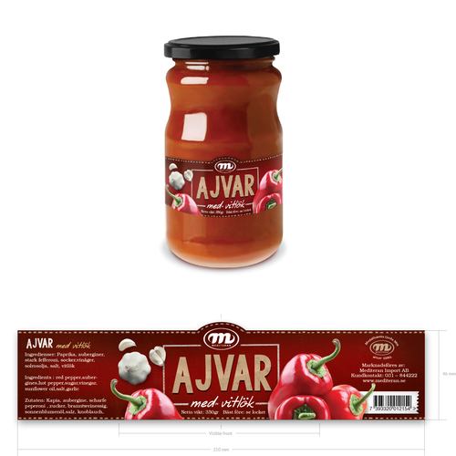 Label production for Ajvar Design by Lucky Pen