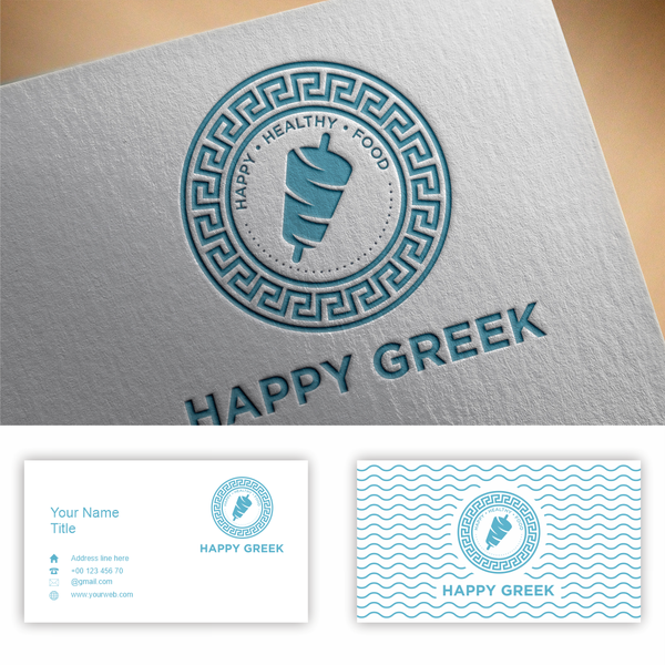 Logo Design Happy Greek - Restaurant In Bahamas
