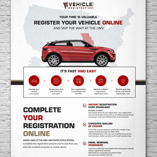 One-Page Flyer for VehicleRegistration.com Design by Alipi Petrov