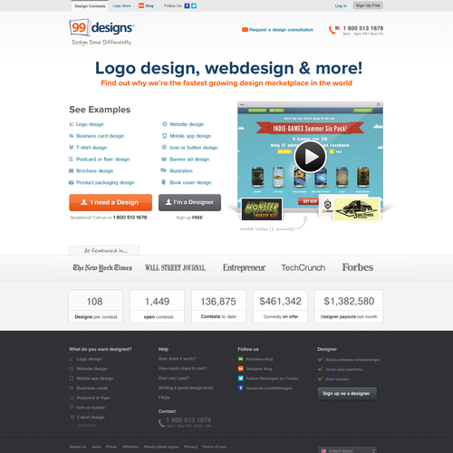 99designs Homepage Redesign Contest Diseño de chuknorris