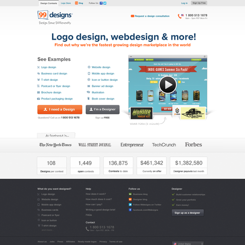 99designs Homepage Redesign Contest Design por chuknorris