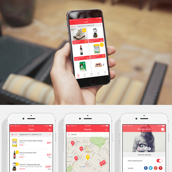 Fun flat app for a supermarket