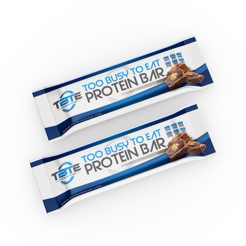 Design a unique protein bar wrapper for Too Busy To Eat Design réalisé par syakuro