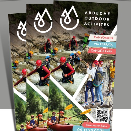"flyer dépliant pour Ardeche Outdoor  activités" winning  by Wilh76