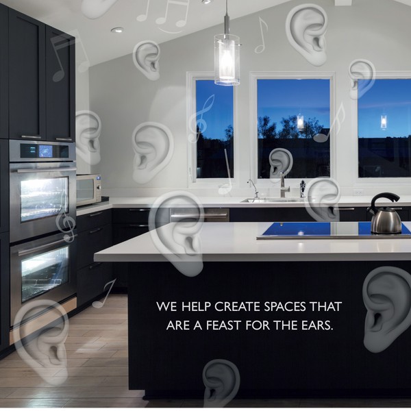Create an advert to integrate invisible audio into kitchen & bathroom designs